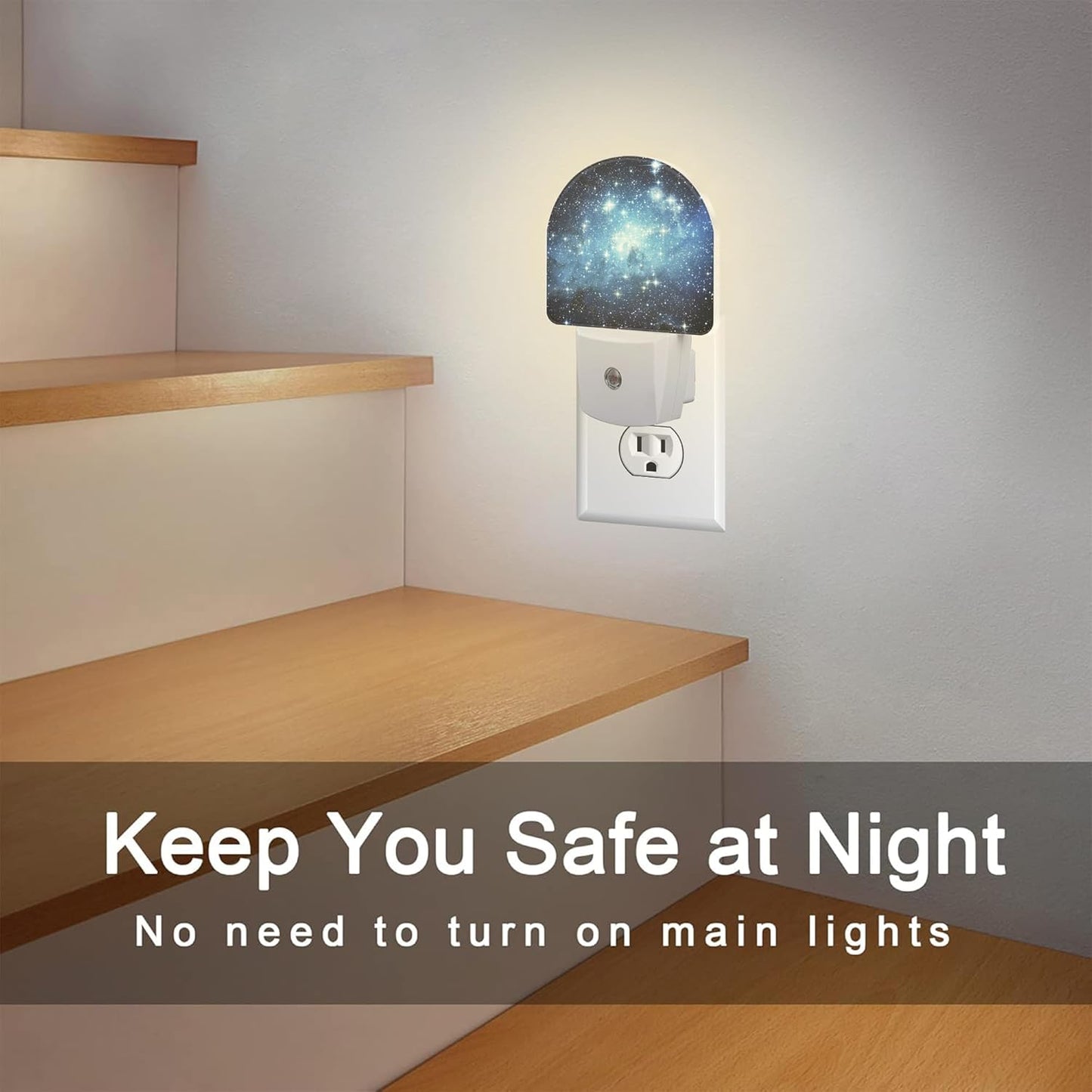Galaxy Space with Stars Night Light, Deep Universe Nebula Dusk to Dawn Night Light Plug in,0.5w Energy Saving Sleep Friendly NightLight for Kids Boys Girls Home Decor
