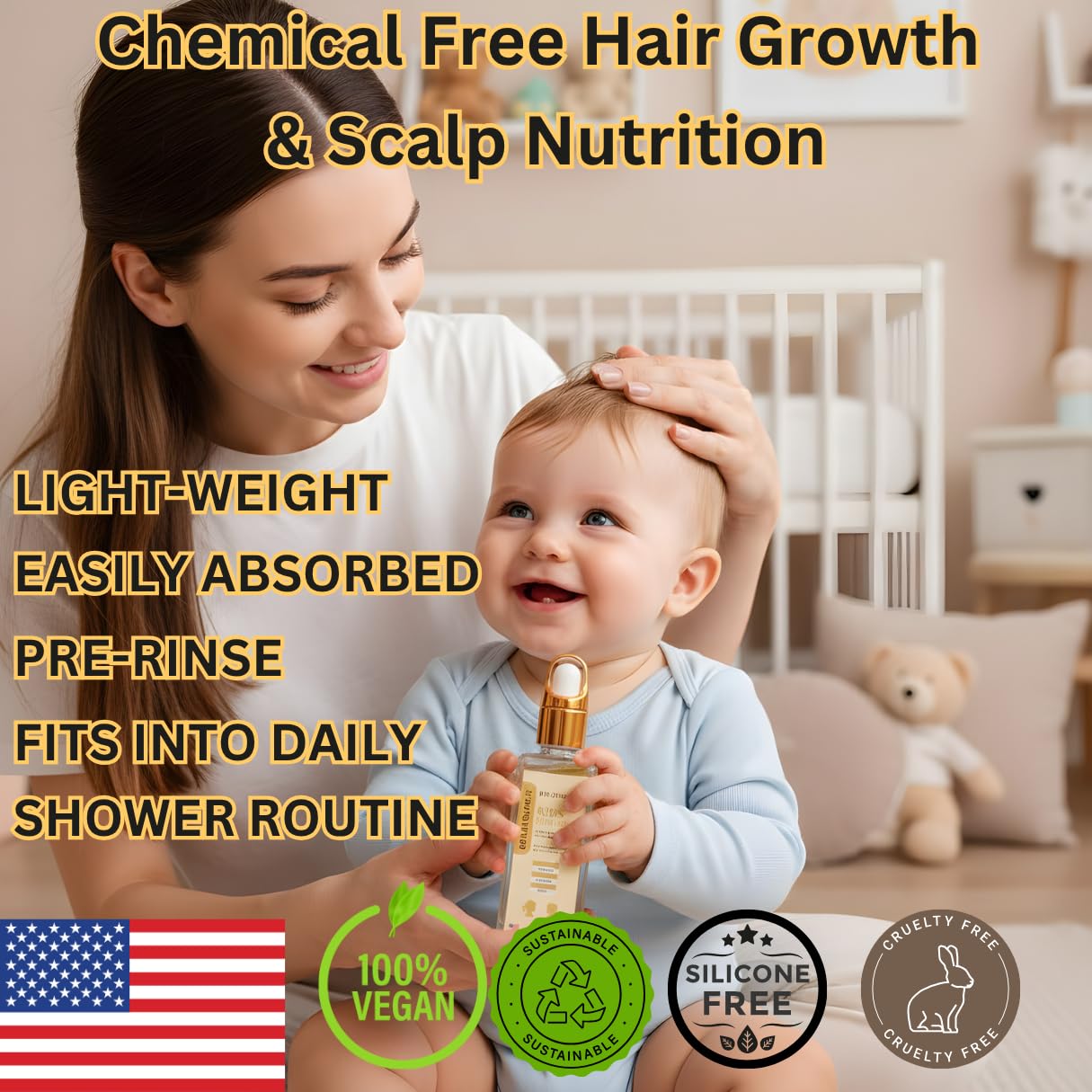 REVATOLOGY Kids & Baby Hair Growth Product High Potency Scalp & Hair Oil (Made in USA) 26 Cold-Pressed Botanicals for all Ages and Hair types -Thin, Curly, Thick Hair | Cruelty & Chemical Free