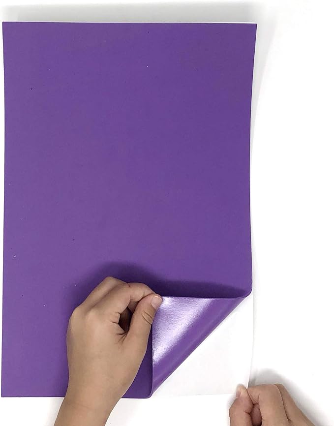 Allgala 20 Pack Self-Adhesive EVA Foam Paper 8x12 Inch Sheets-Purple-CF85406