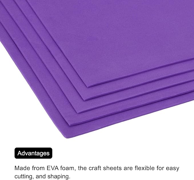 MECCANIXITY EVA Foam Sheets Dark Purple 35.4 Inch x 19.7 Inch 2mm Thick Crafts