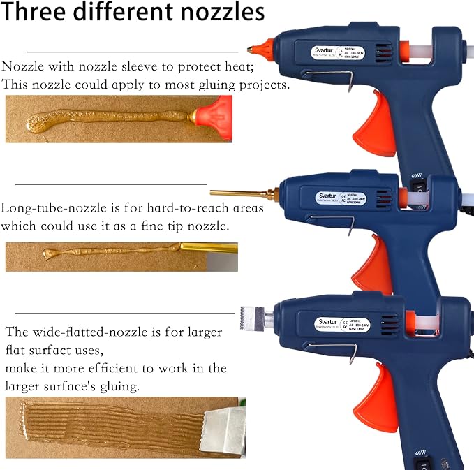Full Size Hot Glue Gun with Case, 60W/100W/OFF Switch, 9.8ft Extra-long Power