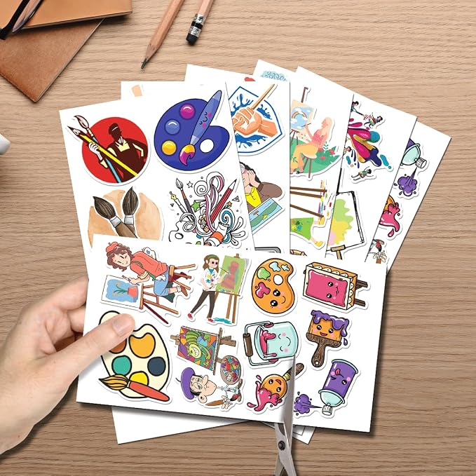 Cute Cartoon Art Supplies Vinyl Stickers Pack