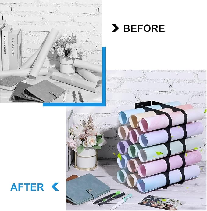 Outus Vinyl Storage Rack Acrylic 15 Holes Vinyl Roll Holder Craft Paper Storage