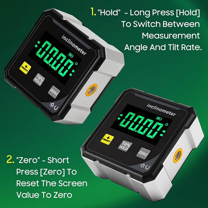 Digital Angle Finder Protractor Tool, 4×90° High Accuracy Measuring Tool