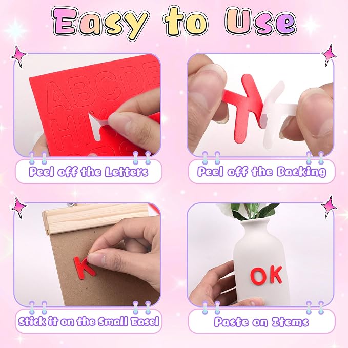 656 Pcs Foam Letter Stickers, Self-Adhesive EVA Alphabet Stickers Small 1 Inch