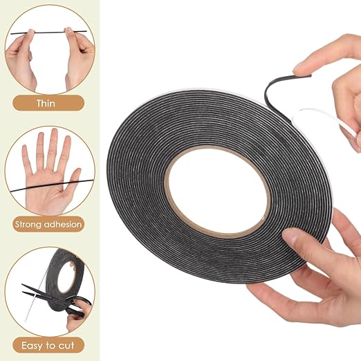 Tatuo 2 Rolls Double Sided Foam Tape PE Foam Tape Sponge Soft Mounting Adhesive