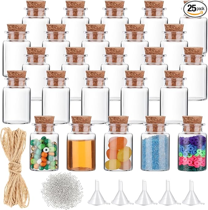 Bokon 25 Pack Mini Plastic Bottles