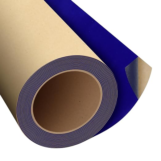 Biaungdo Self Adhesive Felt Sheets, Dark Blue Felt Sheet 17.7 x 117 Inch |