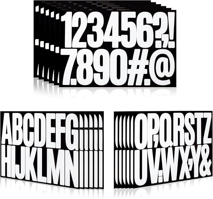 288 Pieces 18 Sheets Letter Stickers, Self Adhesive Vinyl Waterproof Mailbox