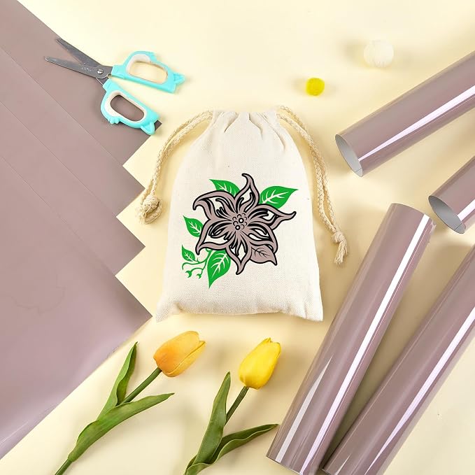 HTVSTD Brown Stone Boho HTV Heat Transfer Vinyl 8pcs 12×10in | Vivid Color Iron