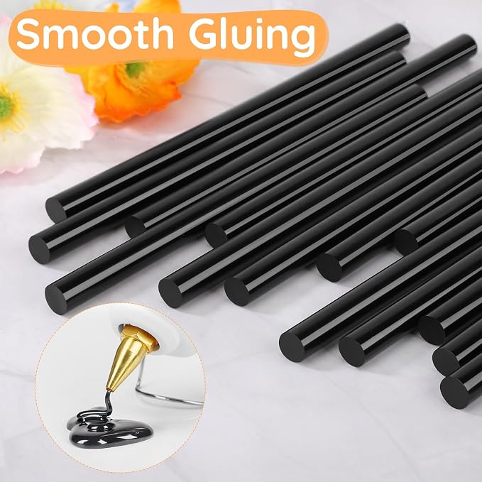 72pcs Black Hot Glue Sticks, 0.43"x8" Full Size Glue Sticks