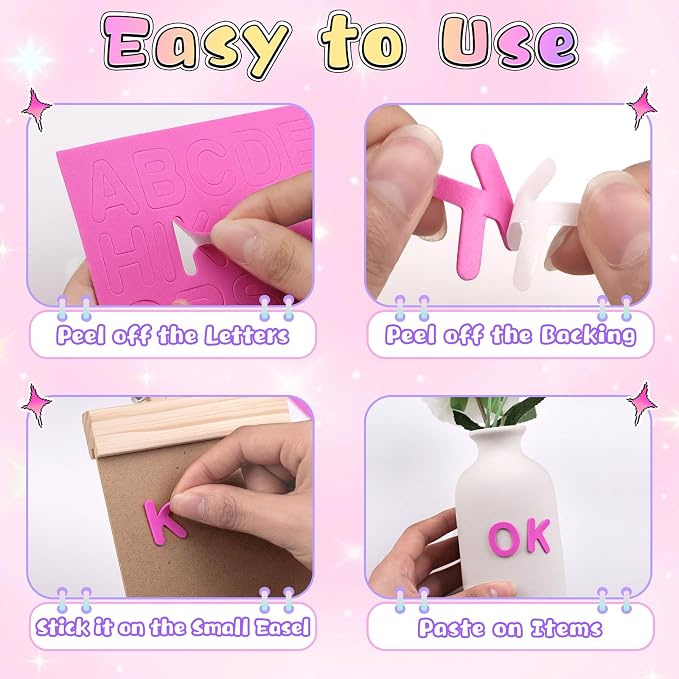 656 Pcs Foam Letter Stickers, Self-Adhesive EVA Alphabet Stickers Small 1 Inch