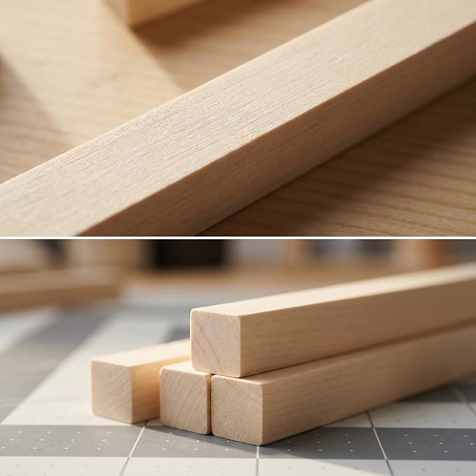 150 Pcs Balsa Wood Strips, 1/4 x 1/4 x 12 Inch, Unfinished Soft Wood Sticks