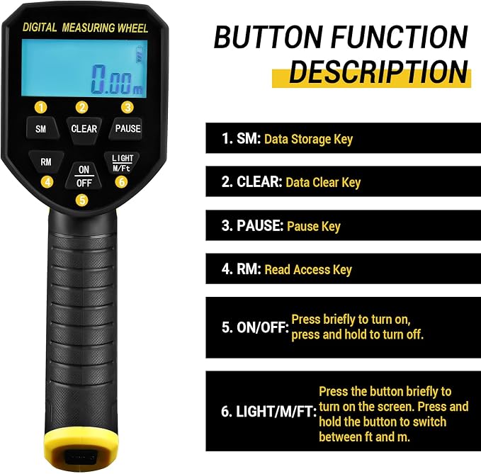 Measuring Wheel: DEKOPRO 6 Inch Digital Measuring Wheels, 4V Measure Wheel in