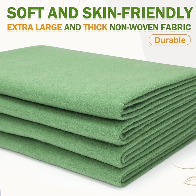 XSEINO Sage Green Large Felt Fabric 36" X 36 ", 1.4 mm Thick Soft Felt Fabric