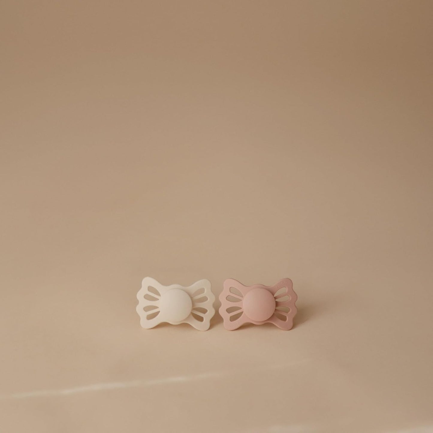 FRIGG Lucky Symmetrical SilkySoft Silicone Baby Pacifier | Made in Denmark | BPA-Free (Cream/Blush, 6-18 Months)
