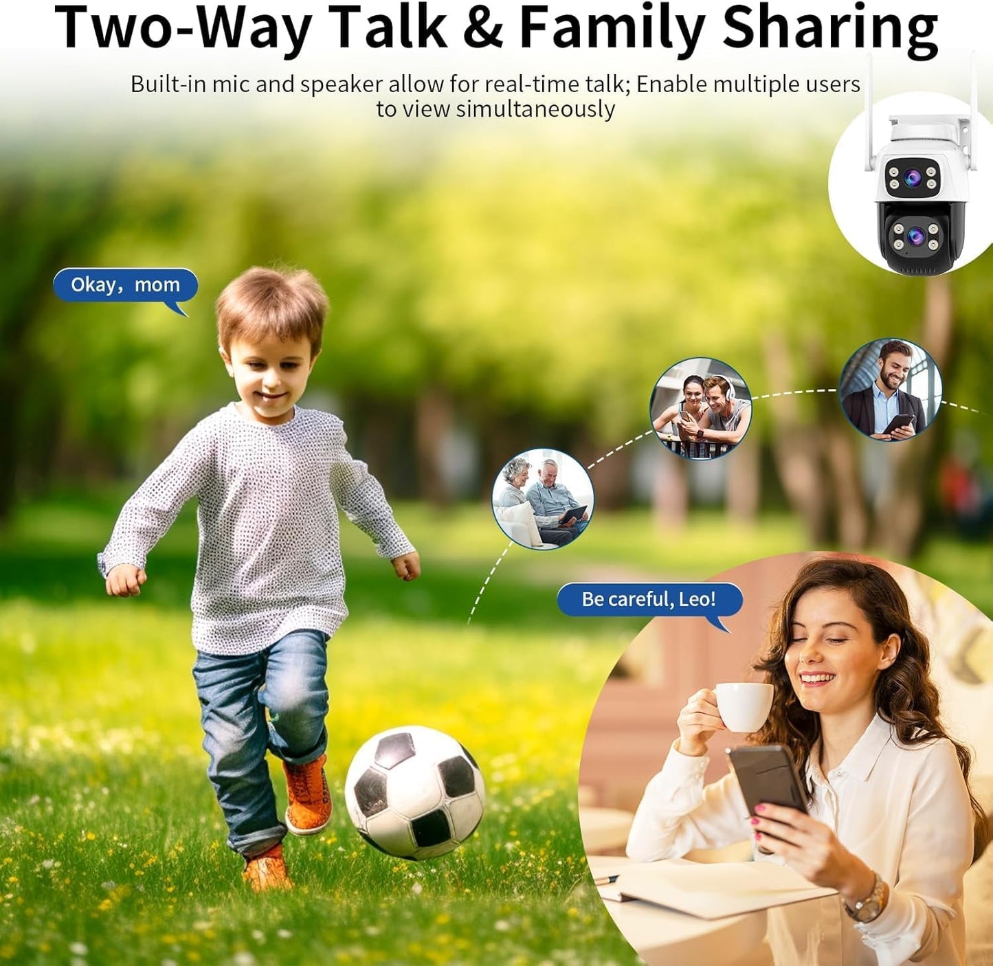 VSTARCAM Outdoor Waterproof Security Camera with 2 in 1 Camera, Dual Lens Outside Cameras for Home Security with Cord, AI Tracking, Light Alarm, Color Night, 2-Way Talk, 24/7 Record,SD/Cloud