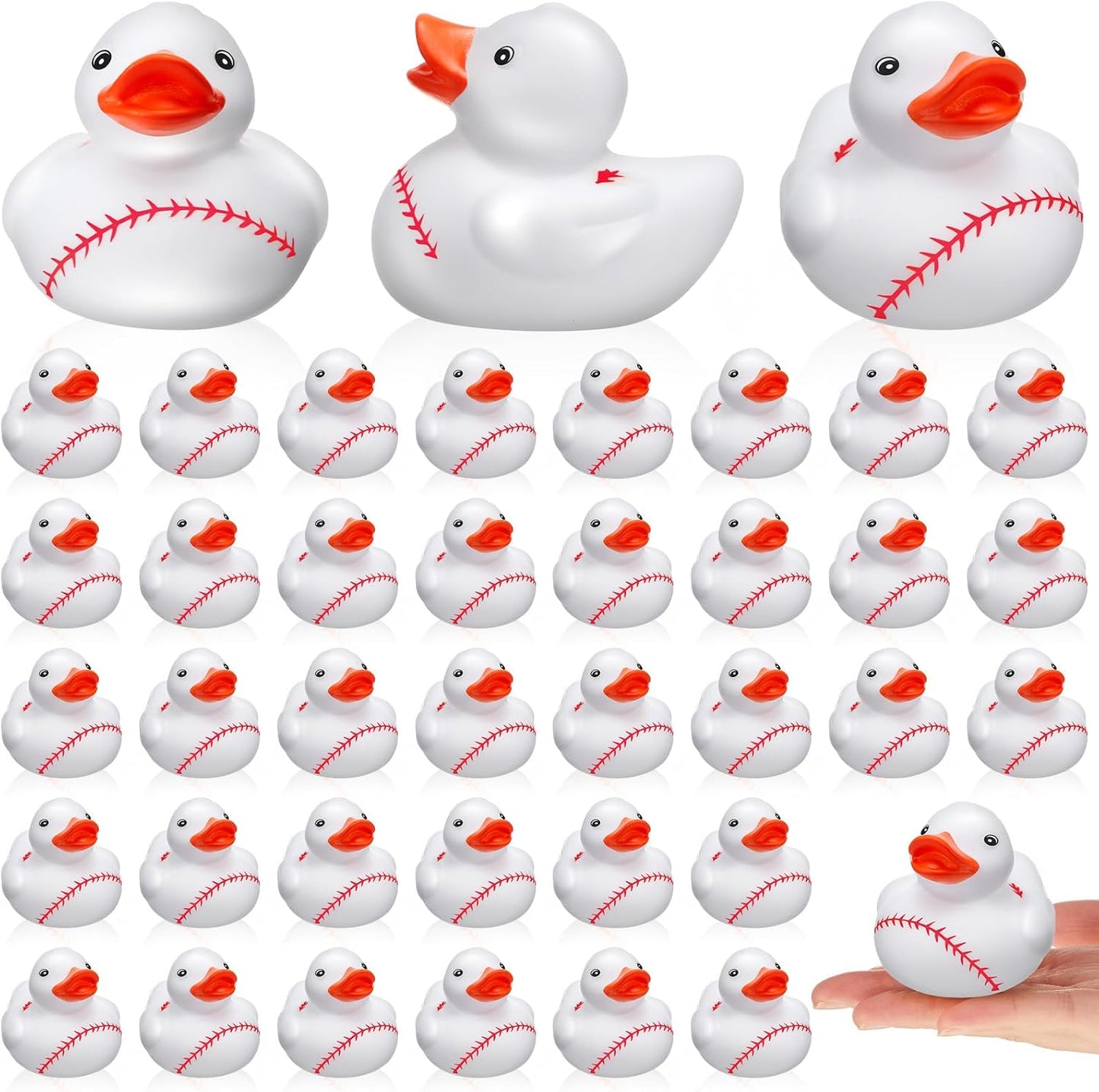 Deekin 50 Pcs Rubber Duck 2 Inch Bulk Sport Party Favors for Birthday Party Decorations Club Player Gift (Baseball)