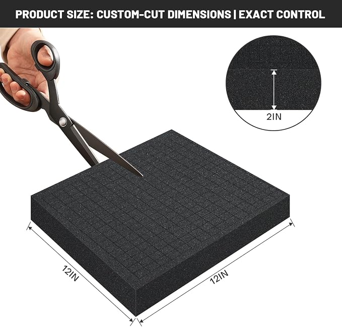 4 PCS 12x12x2 Inch Pick and Pluck Foam Inserts