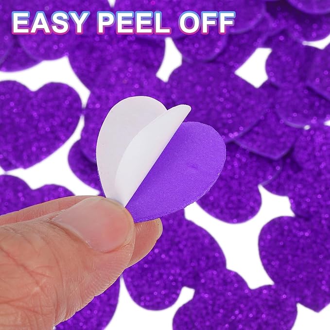 MECCANIXITY 60Pcs Glitter Foam Stickers 1 Inch Self-Adhesive Sparkly