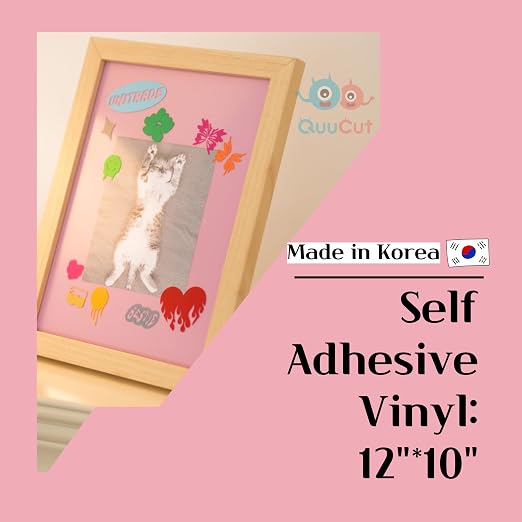 QuuCut SAV Self Adhesive Vinyl Bundle: 25 Pack 12" x 10" Sheets, 15 Assorted