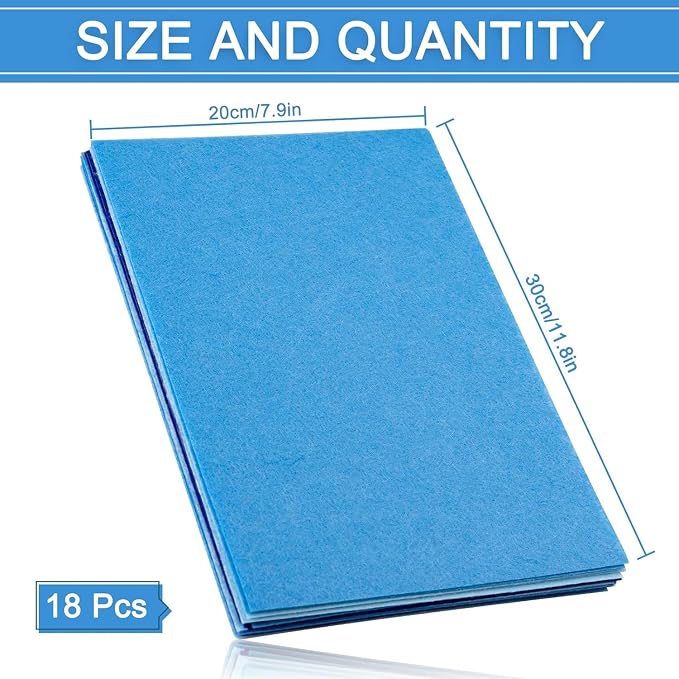 Whaline 18 Pcs Felt Fabric Sheets Assorted Blue Craft Felt Pack
