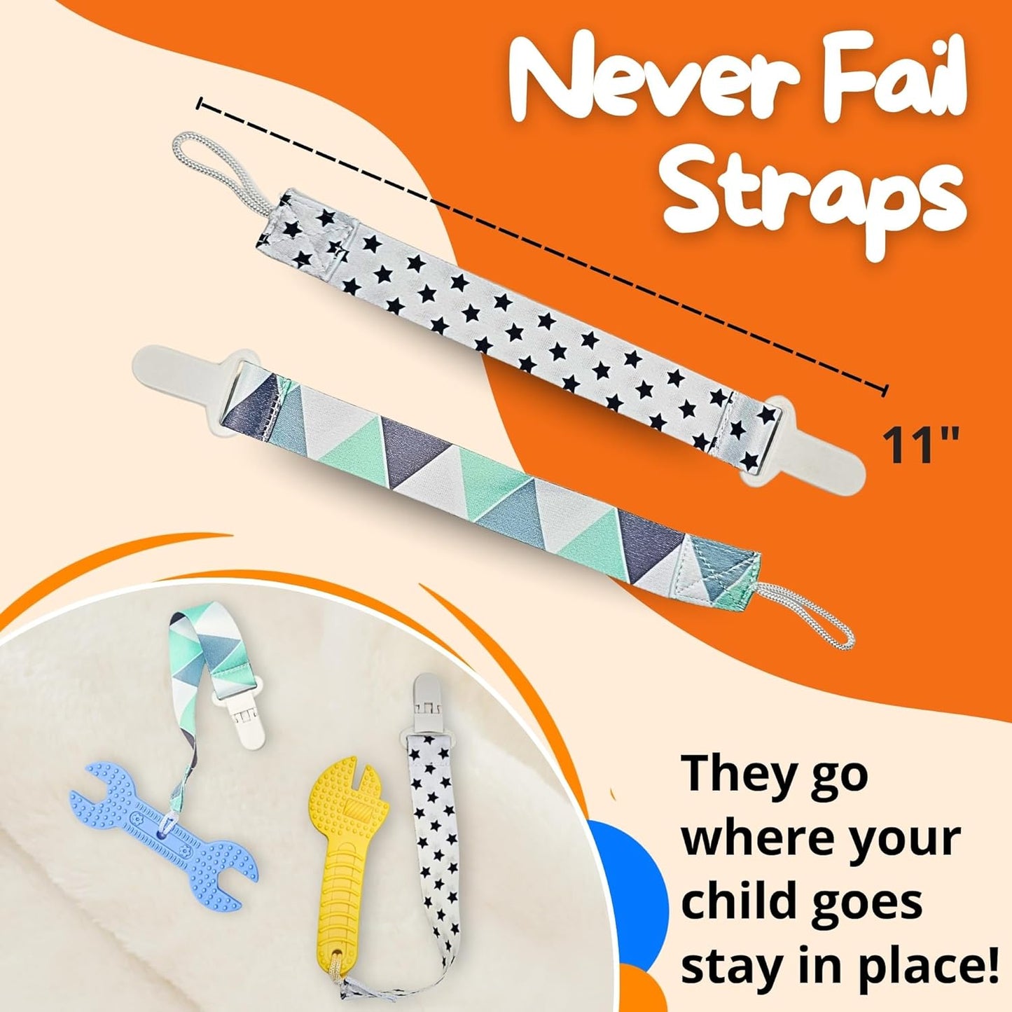 Infant Teething Tools Set: Includes 2 Clips! Soft BPA Free Teething Toys, 5 Piece Construction Set, Baby Boy Essentials Einstein, Gift for Infant Toddler Boy Girl