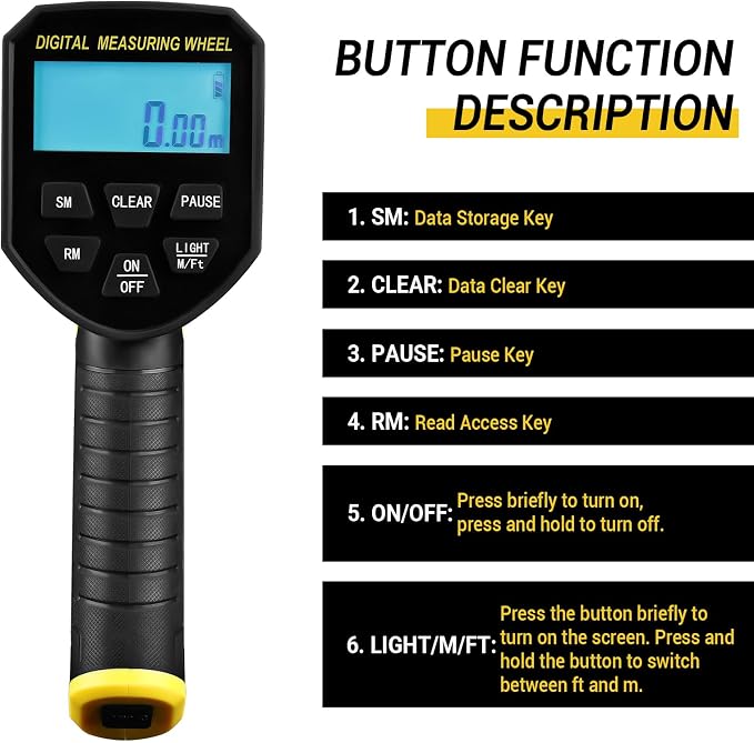 Measuring Wheel: DEKOPRO 4V Digital Measuring Wheel in Feet, 12.5 Inch 99