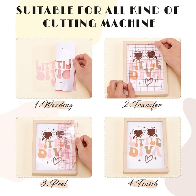 Tintnut Skin Tone Permanent Vinyl 8 Pcs 12x10in Light Pink Adhesive Vinyl |