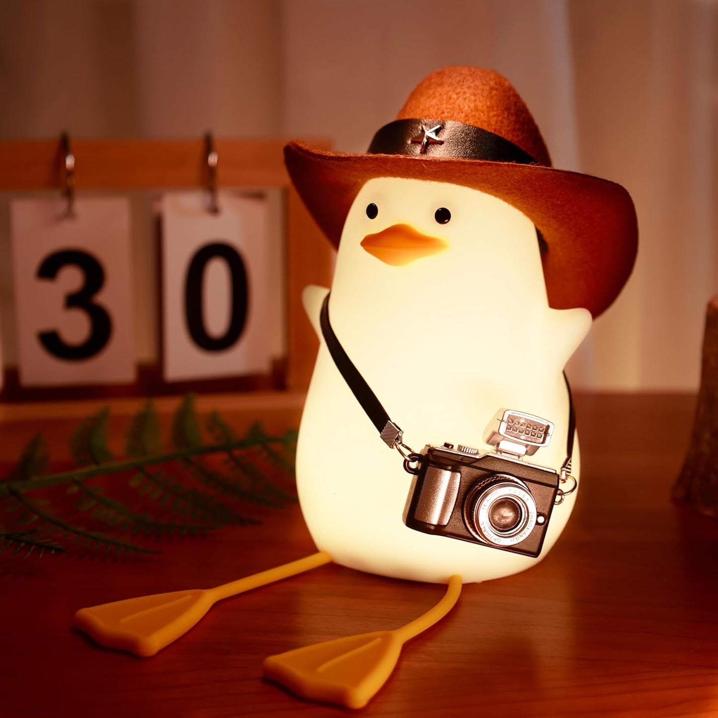 Duck Night Light for Kids, Cute Benson Ducks Gifts, Squishy Touch Silicone Animal Nursery Bedside Lamp Goose Gifts, Dimmer & Rechargeable, Birthday Gifts for Boys Girls Women Teens(Cowboy Duck)