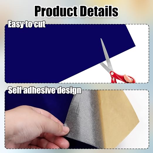 Biaungdo Self Adhesive Felt Sheets, Dark Blue Felt Sheet 17.7 x 117 Inch |