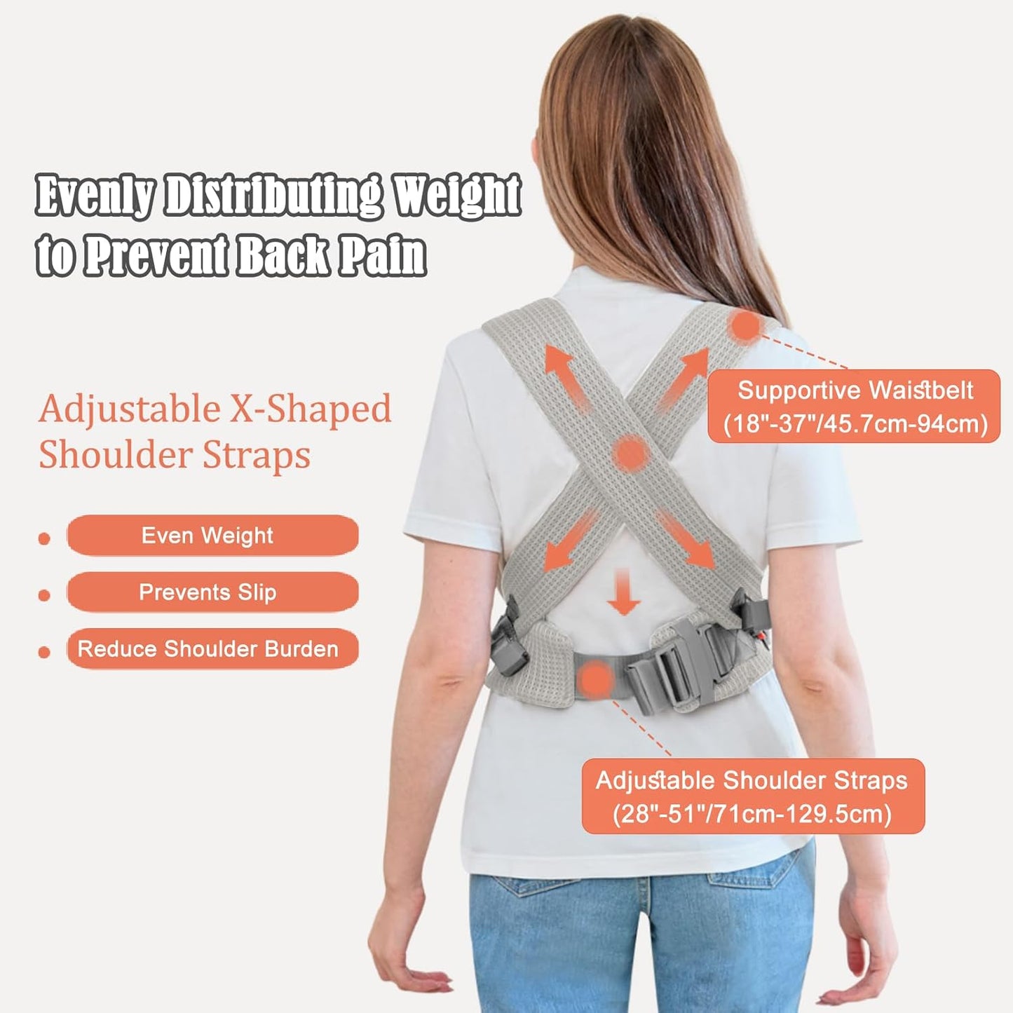 IULONEE Baby Carrier Wrap Ergonomic Baby Strap Carrier Front & Back Backpack Carry Adjustable Infant Toddlers Carrier Sling for Newborn Grey