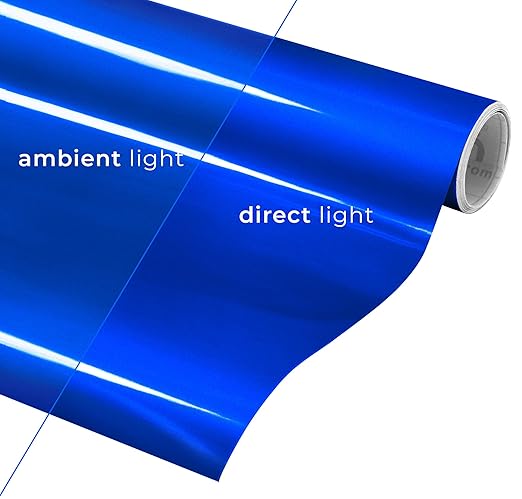 VViViD DECO65 Reflective Blue Permanent Adhesive Craft 12" x 15ft Vinyl Roll