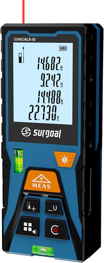 Laser Distance Measure Backlit LCD
