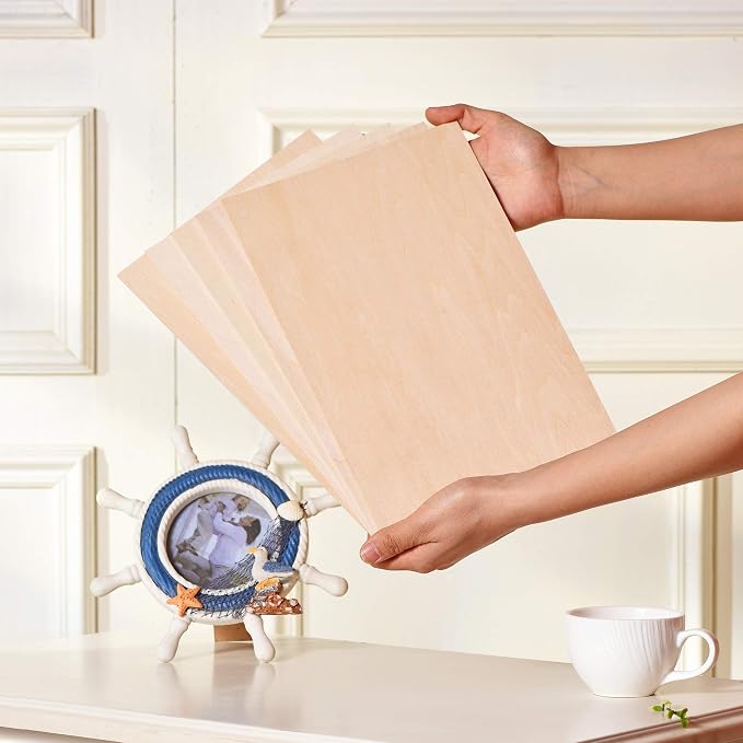 10 Pack Basswood Sheet, 1/16 X 8 X 12 Inch Thin Plywood Wood Sheets