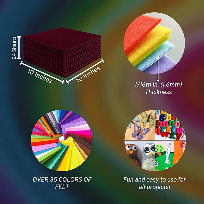 FabricLA Acrylic Felt Sheets for Crafts