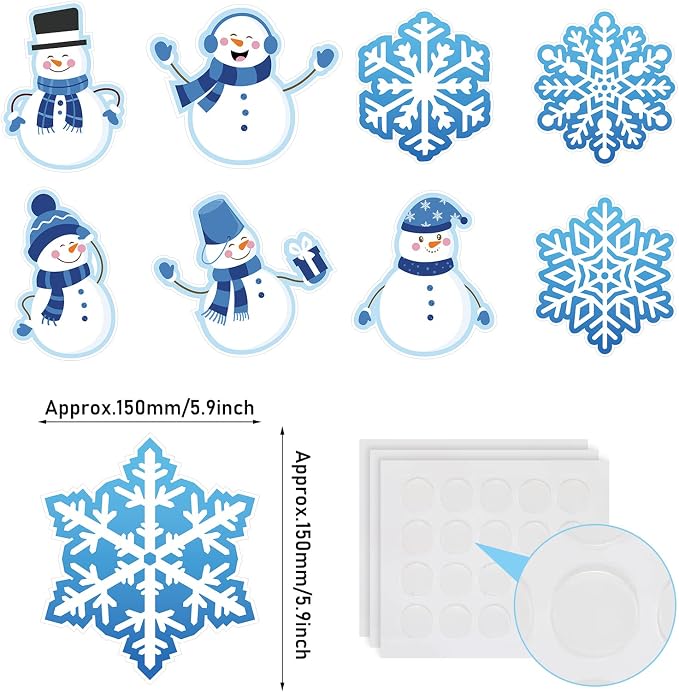 Outus 45 Pcs Winter Cutouts Snowflake Accents Paper Cutouts Name Tags Seasonal
