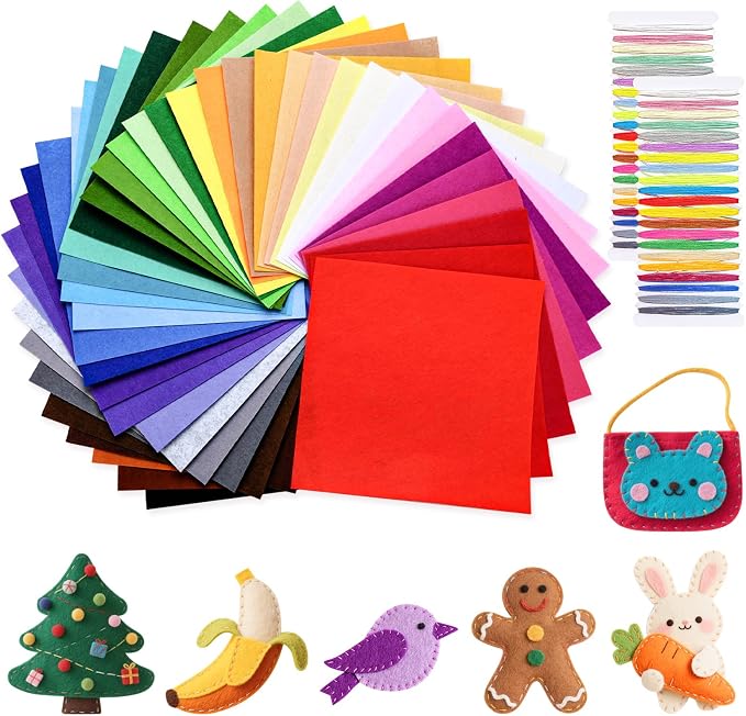 moinkerin 40Pcs Felt Sheets for Crafts