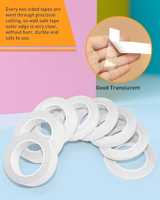 8 Roll Multi-Size Thin Double-Sided Tape