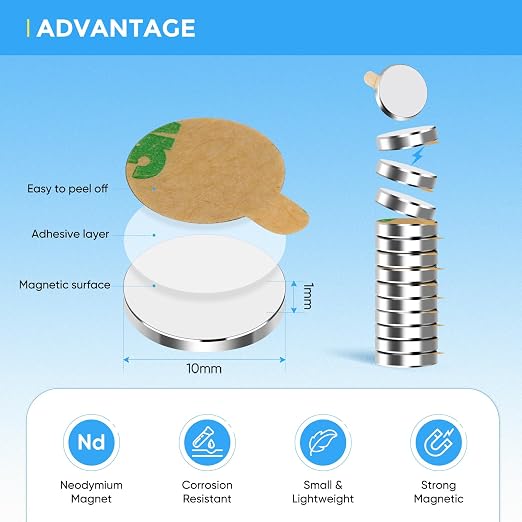 UTOMAG 60 Pcs Mini Round Neodymium Magnets
