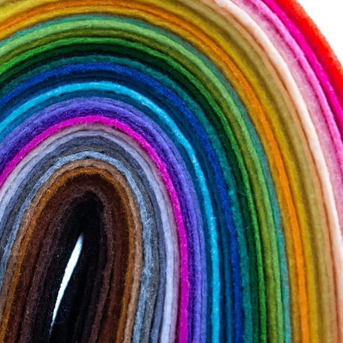 Felt Sheets, DIY Craft Sewing Pre-Cut Quilt Squares, Premium Colorful Hard