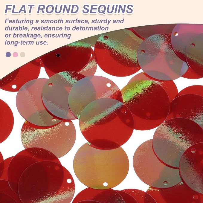 MECCANIXITY 700 Pcs Flat Round Sequins 15mm/0.6 Inch Loose Paillettes Craft
