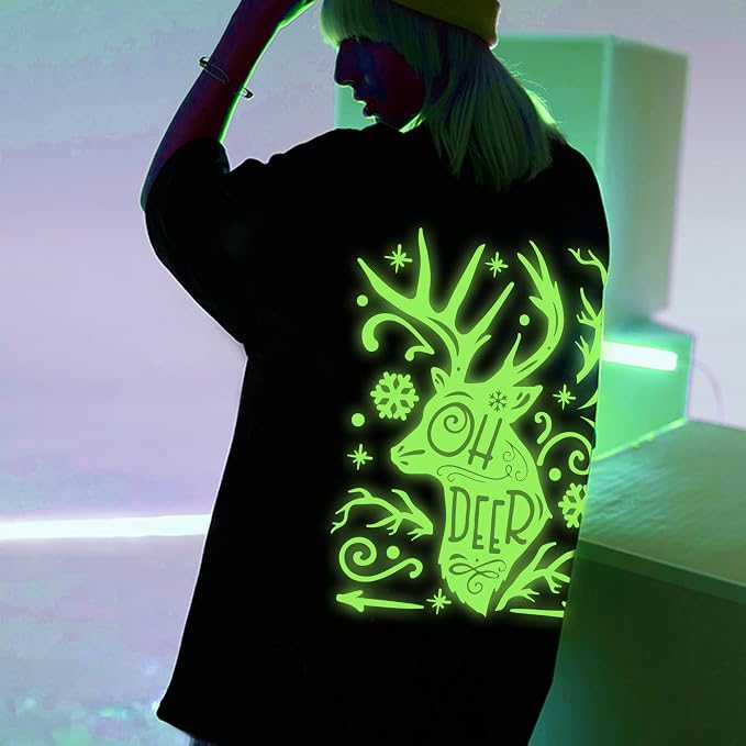 HTVVETUR Glow in The Dark HTV Heat Transfer Vinyl Roll 12 Inch by 5 Feet Iron