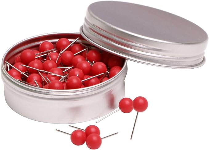 Tupalizy 100PCS 1/4 Inch Small Round Head Map Tacks Pins