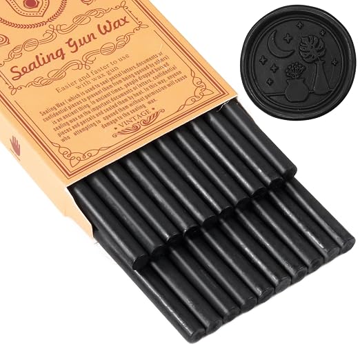 Black Sealing Wax Sticks, WASOHLING 20Pcs Glue Gun Wax Seal Sticks