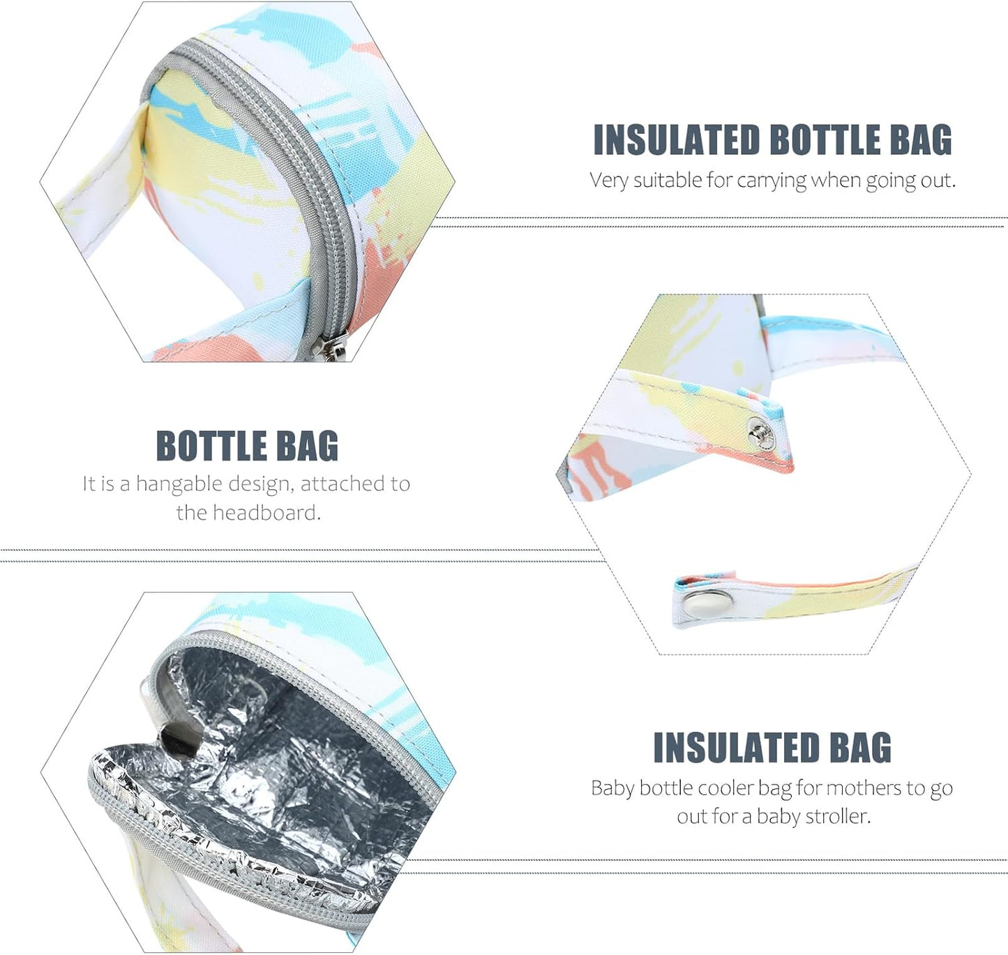 Kisangel Insulated Baby Bottle Pouch Bottle Thermal Bag Breastmilk Carrier Bag Water Strap Insulated Cooler s for Baby Tote