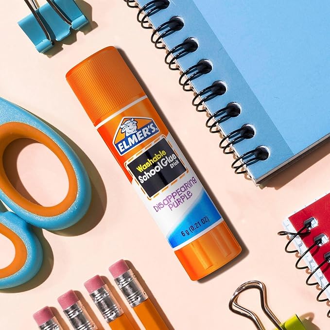 Elmer's Disappearing Purple School Glue Sticks, 0.21 oz Each, 8 Sticks per Pack