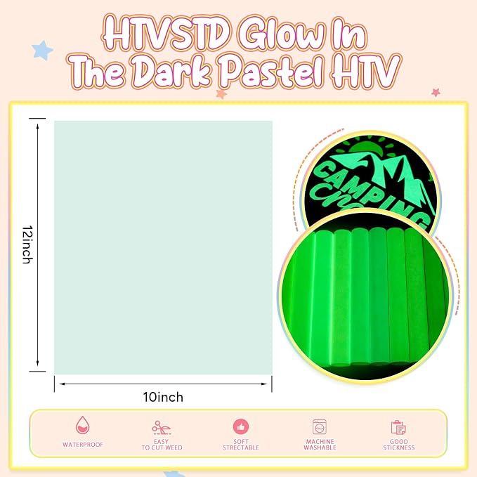 HTVSTD Dark Boho Heat Transfer Vinyl 8Sheets 12×10in Iron on Vinyl | Pastel