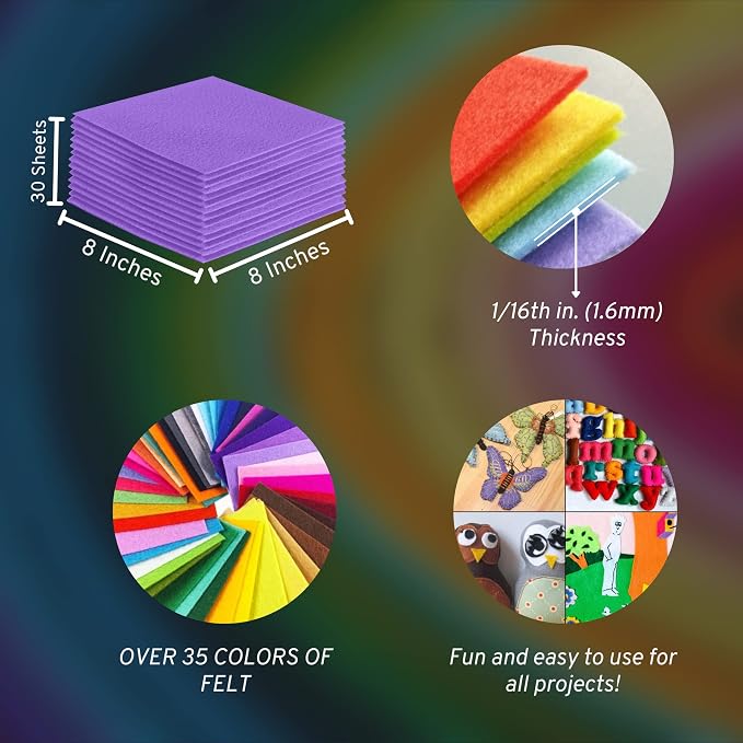 FabricLA Acrylic Felt Sheets for Crafts