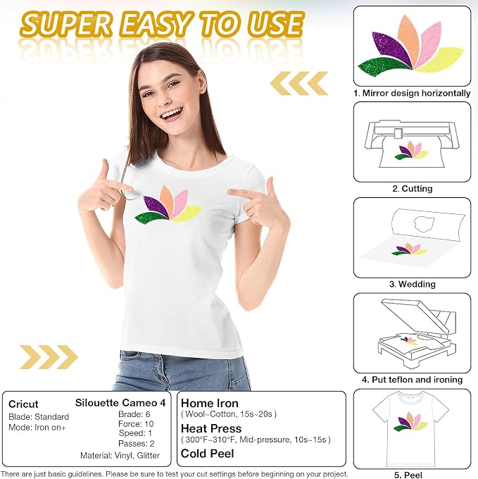 TORC White Glitter HTV White Heat Transfer Vinyl HTV Rolls